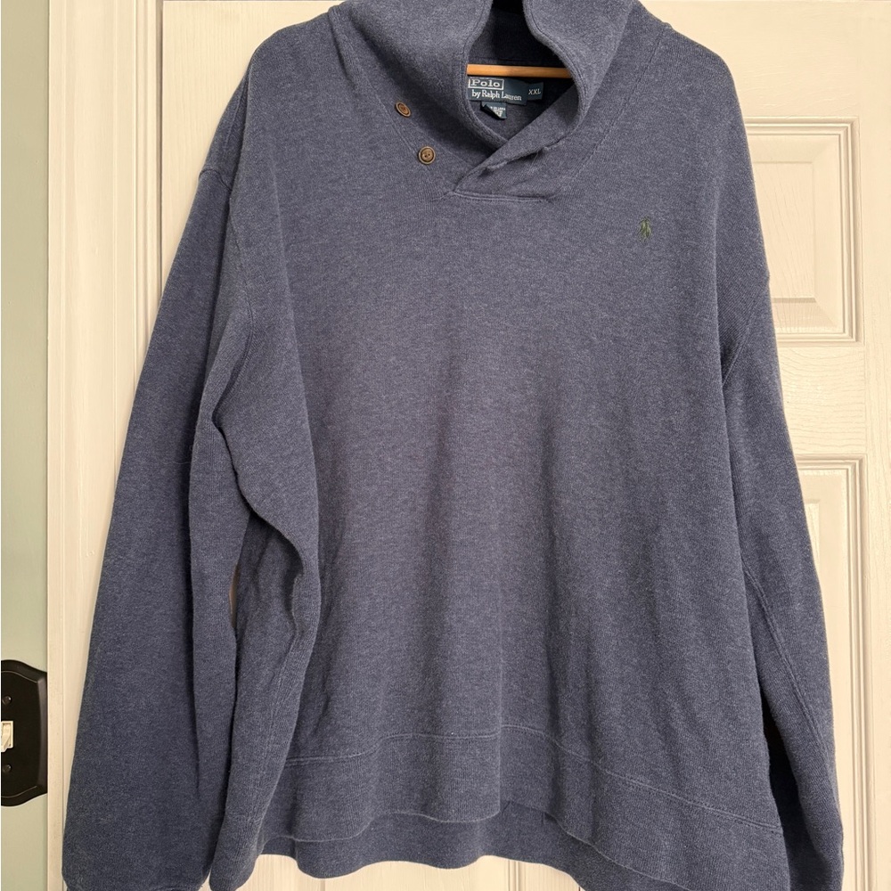 Ralph Lauren Men's Heather Blue Turtleneck Sweater